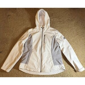 Zeroxposur Jacket Women's Size XL White & Gray Fleece Lined Adjustable Wrists